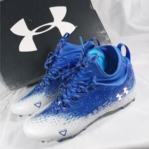 Under Armour Blue and White Men's Athletic Cleats